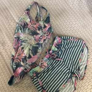 Athleta Girl bathing suit and Board shorts
